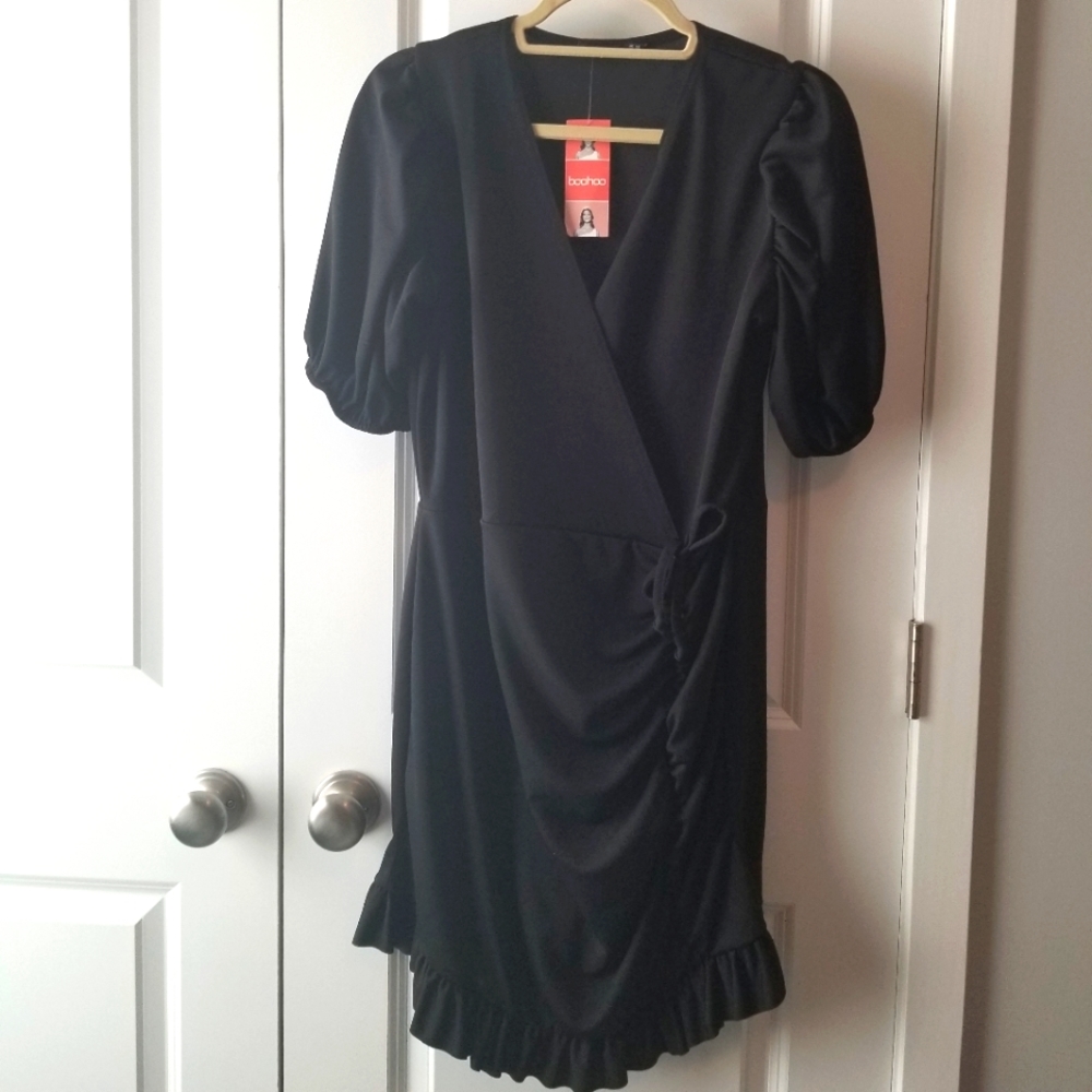 Black ruffle dress
